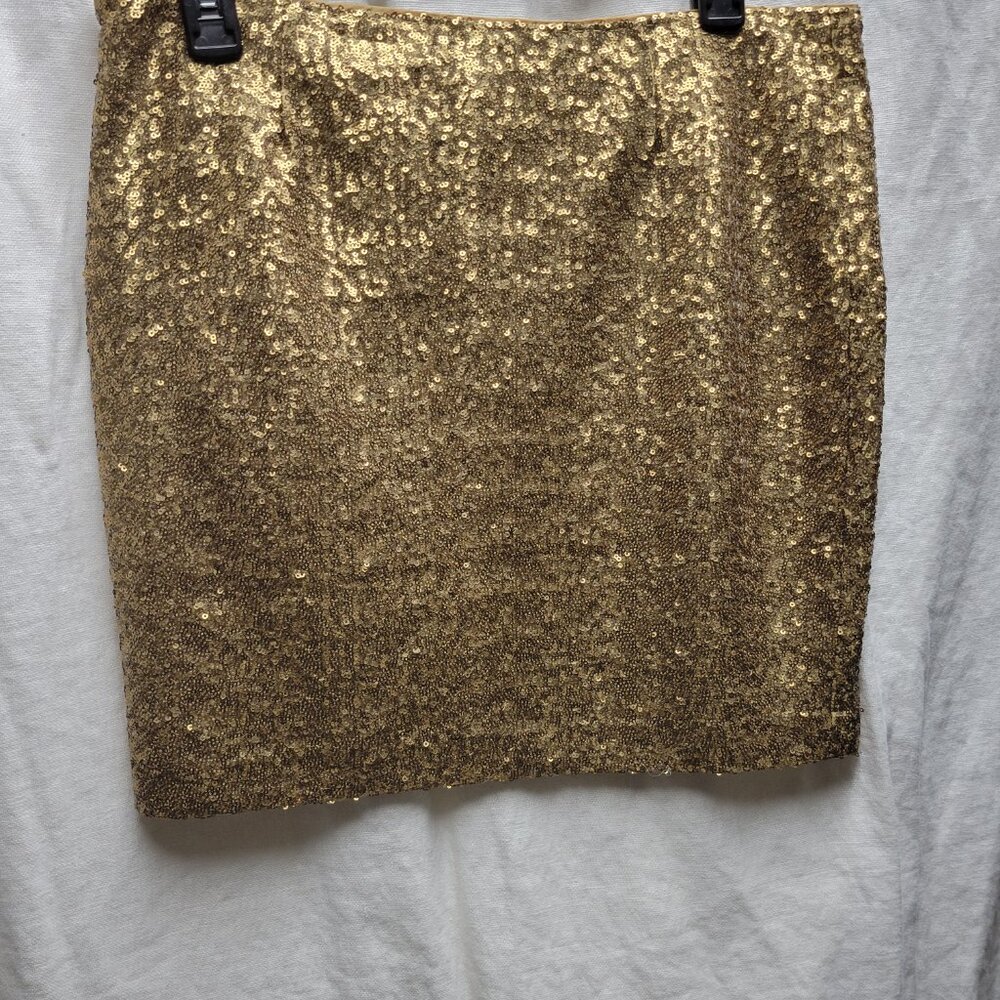 Cache Gold Sequin Mini Skirt - Size 6